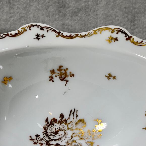 Pate de Limoges Hand Painted Porcelain Gold Dish Made in France Victorian Gold - Picture 5 of 12
